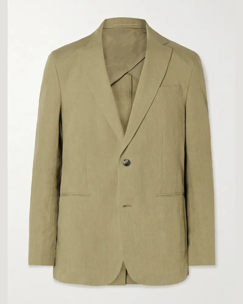 Orlebar Brown Garret Unstructured Linen Suit Jacket Green