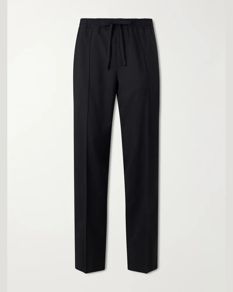 Valentino Garavani Straight-Leg Wool and Cashmere-Blend Trousers Black