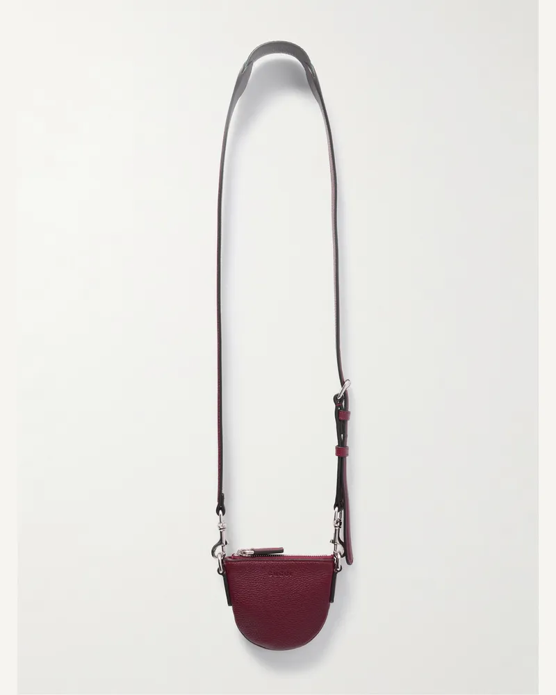 Gucci Nano Umhängetasche aus vollnarbigem Leder Burgunder