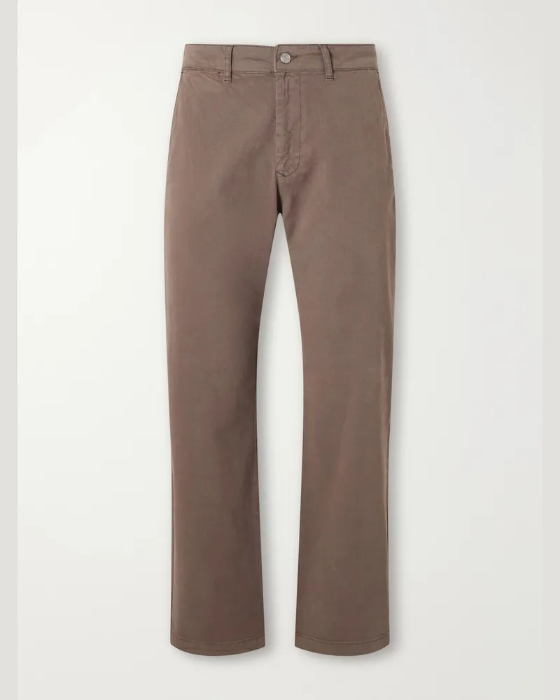 NN 07 Aden 1923 Straight-Leg Organic Cotton-Blend Twill Trousers Brown