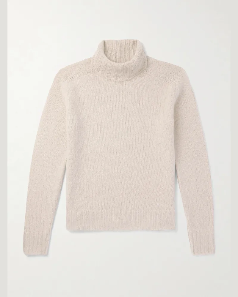 Tom Ford Schmal geschnittener Rollkragenpullover aus einer gebürsteten Wollmischung Neutral