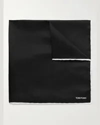 Tom Ford Einstecktuch aus Seiden-Twill Schwarz