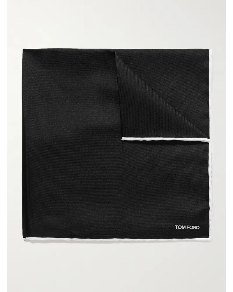 Tom Ford Einstecktuch aus Seiden-Twill Schwarz