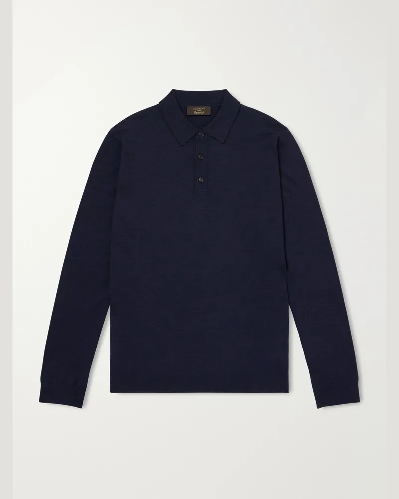 Slowear Slim-Fit Flexwool Polo Shirt Blue