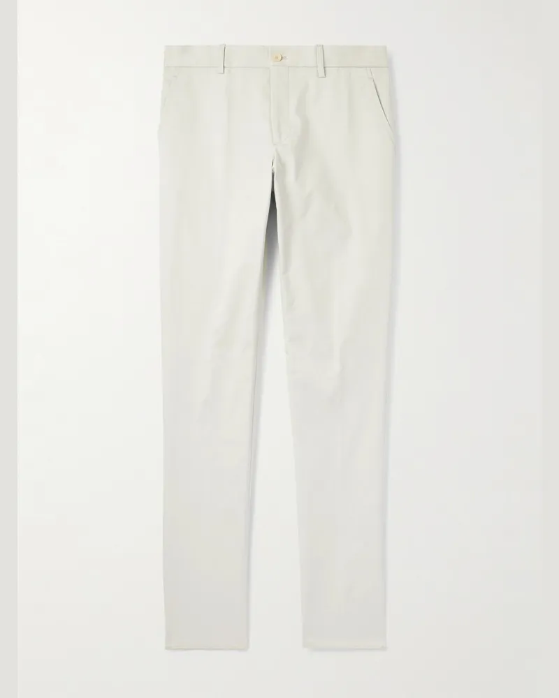 Etro Roma schmal und gerade geschnittene Hose aus Stretch-Baumwoll-Twill Weiß