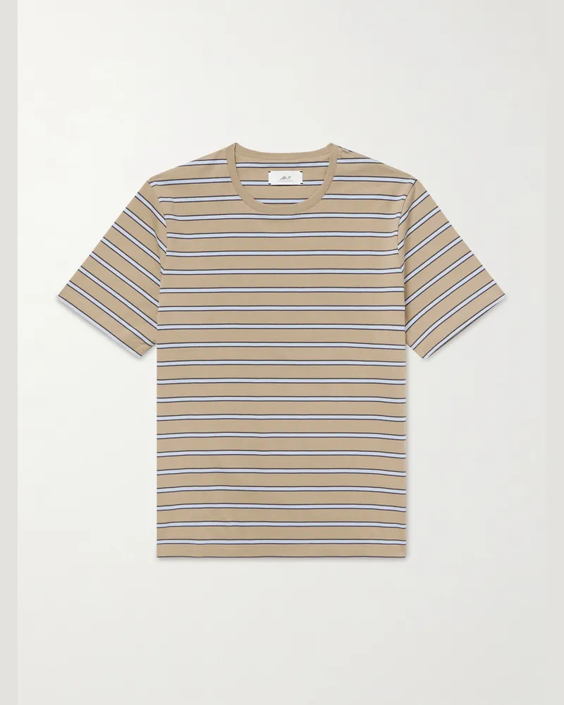 MR P. T-Shirt aus gestreiftem Jersey aus recycelter Baumwolle und Biobaumwolle Neutral