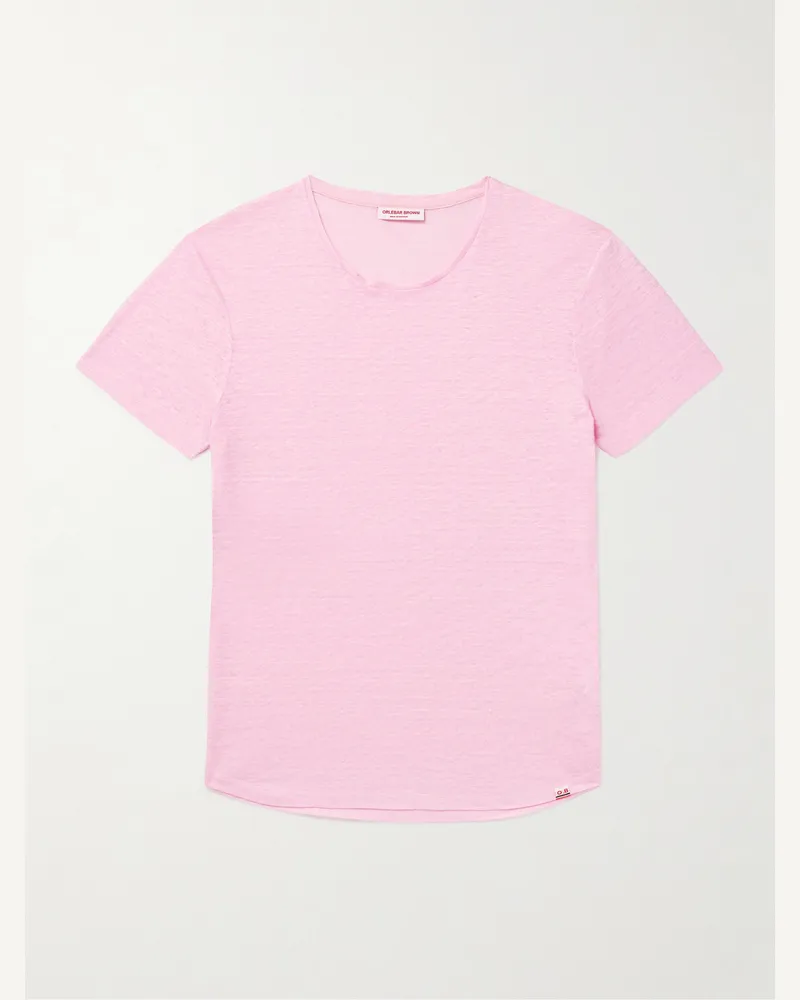 Orlebar Brown Schmal geschnittenes T-Shirt aus Leinen-Jersey Pink