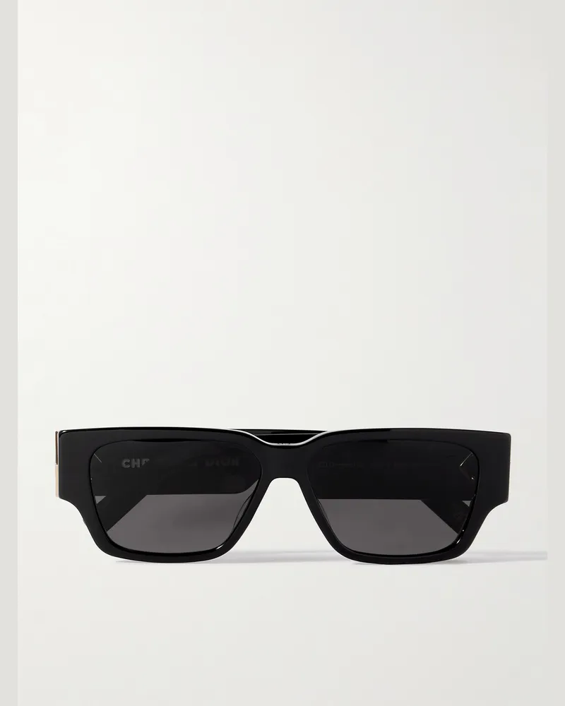 Dior CD Diamond S5I Sonnenbrille mit D-Rahmen aus Azetat und silberfarbenen Details Schwarz