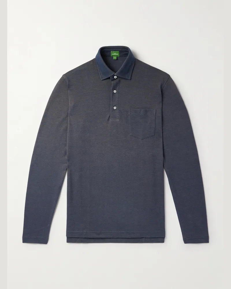 Sid Mashburn Oberteil aus Pima-Baumwoll-Piqué mit Polokragen Braun