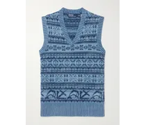 Ärmelloser Pullover aus Baumwolle mit Fair-Isle-Muster