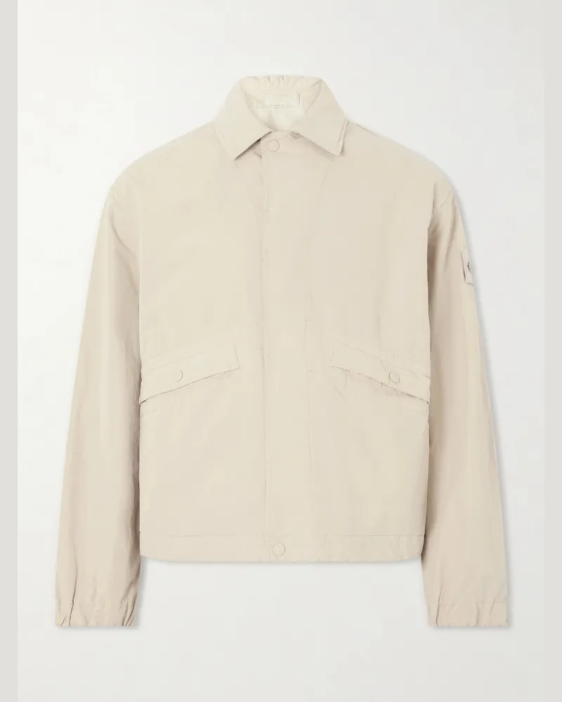 Stone Island GHOST David Garment-Dyed Cotton-Canvas Jacket Neutrals