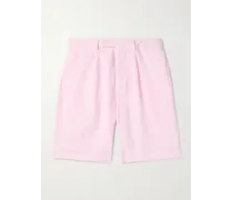 Gerade geschnittene Shorts aus Leinen mit Falten