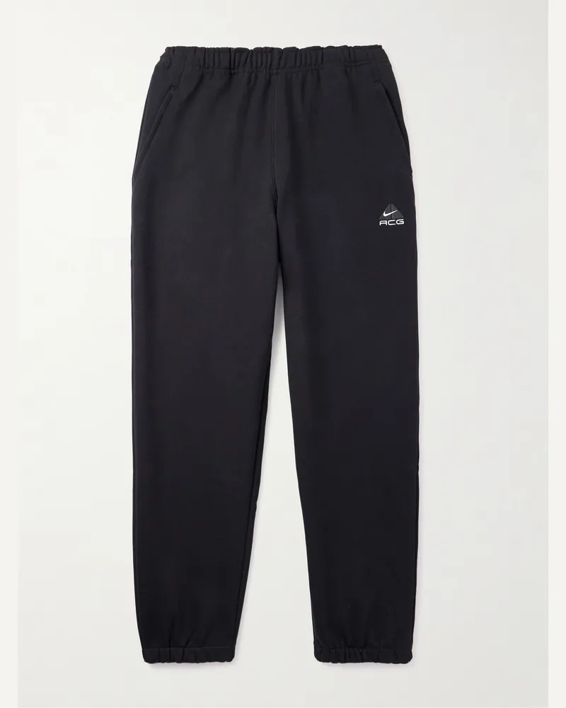 Nike ACG schmal zulaufende Jogginghose aus Jersey aus einer Baumwollmischung mit Logostickerei Schwarz