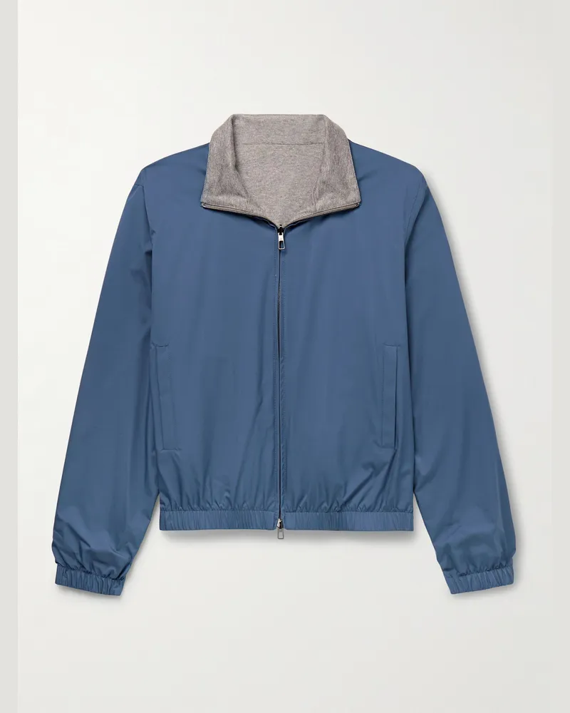 Loro Piana Wendbarer Blouson aus Windmate®-Storm-System®-Nylon und Kaschmir Blau