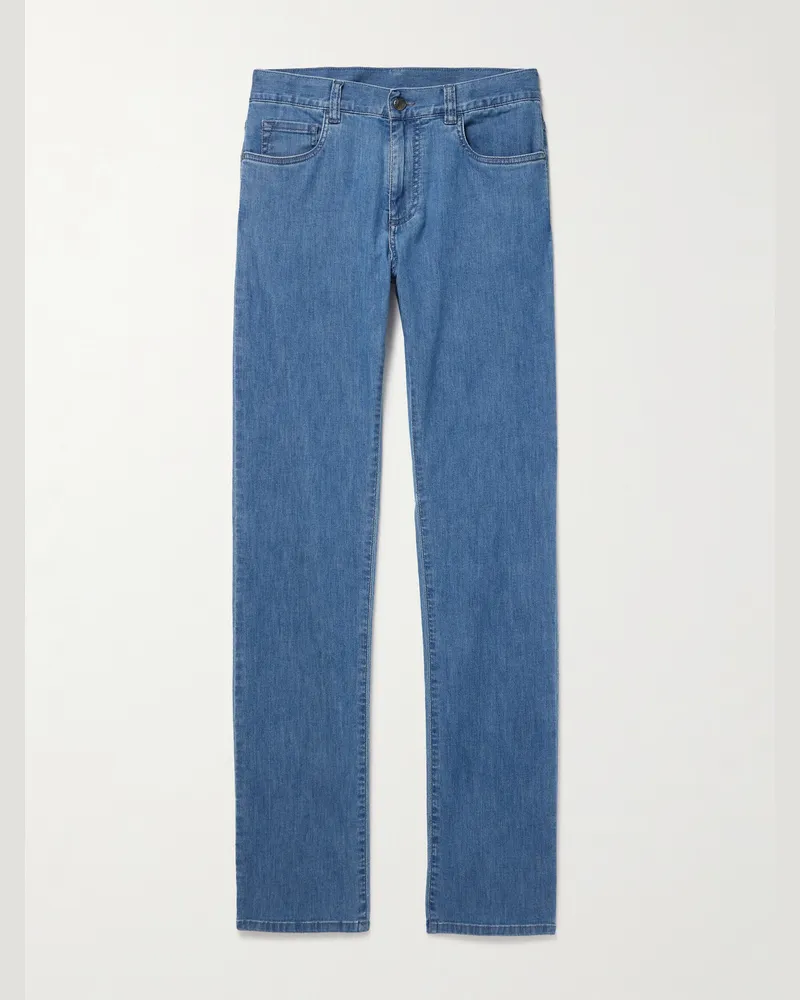 Canali Schmal und gerade geschnittene Jeans Blau