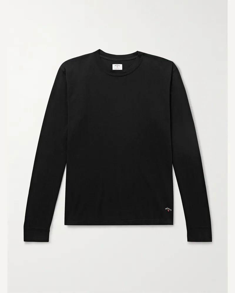 Noah NYC Oberteil aus recyceltem Baumwoll-Jersey mit Logoprint Schwarz