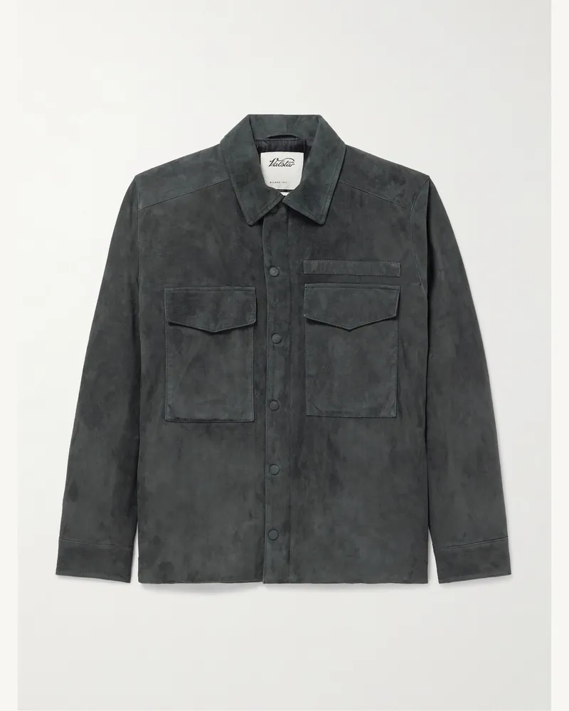 Valstar Robert wattierte Jacke aus Veloursleder Grau
