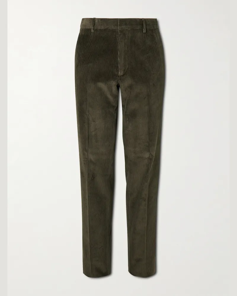 Loro Piana Jarno gerade geschnittene Hose aus Baumwollcord Grün