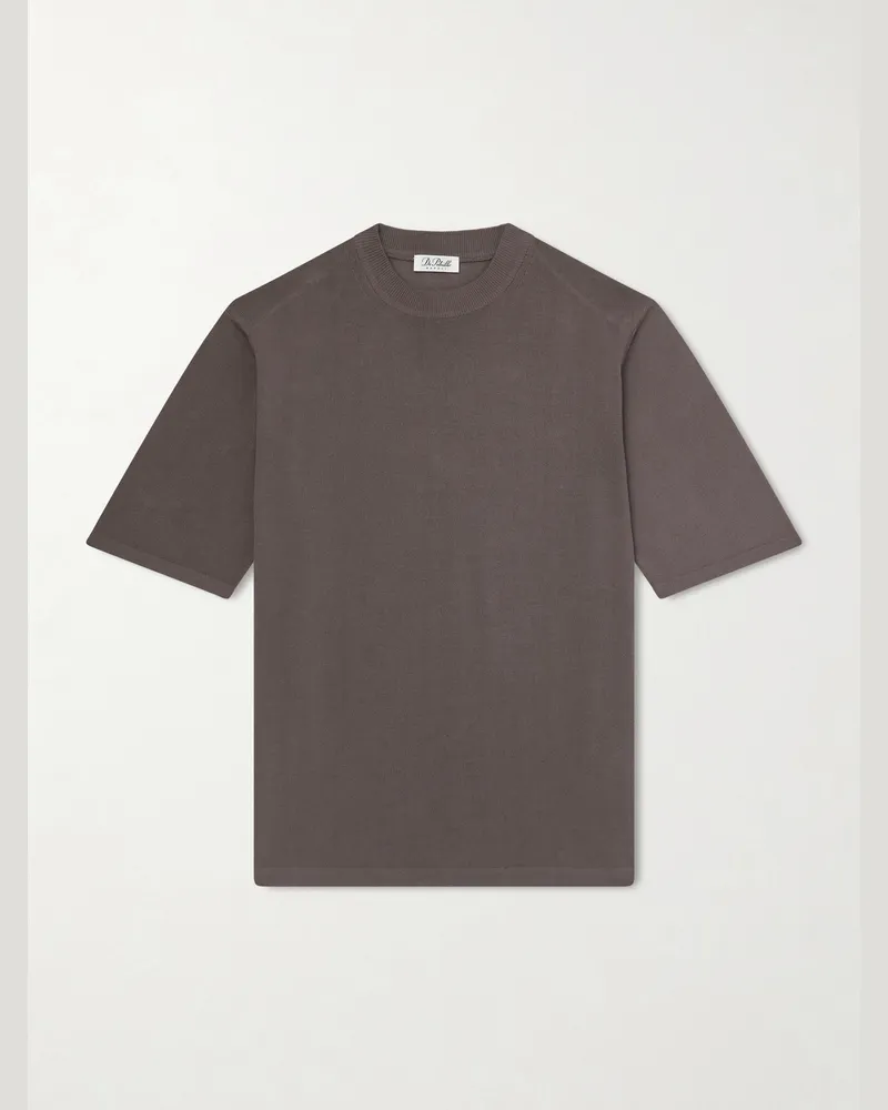 De Petrillo Knitted Cotton T-Shirt Brown