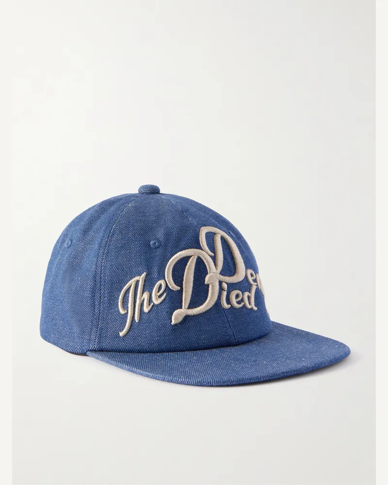 KAPITAL Logo-Embroidered Cotton-Twill Baseball Cap Blue