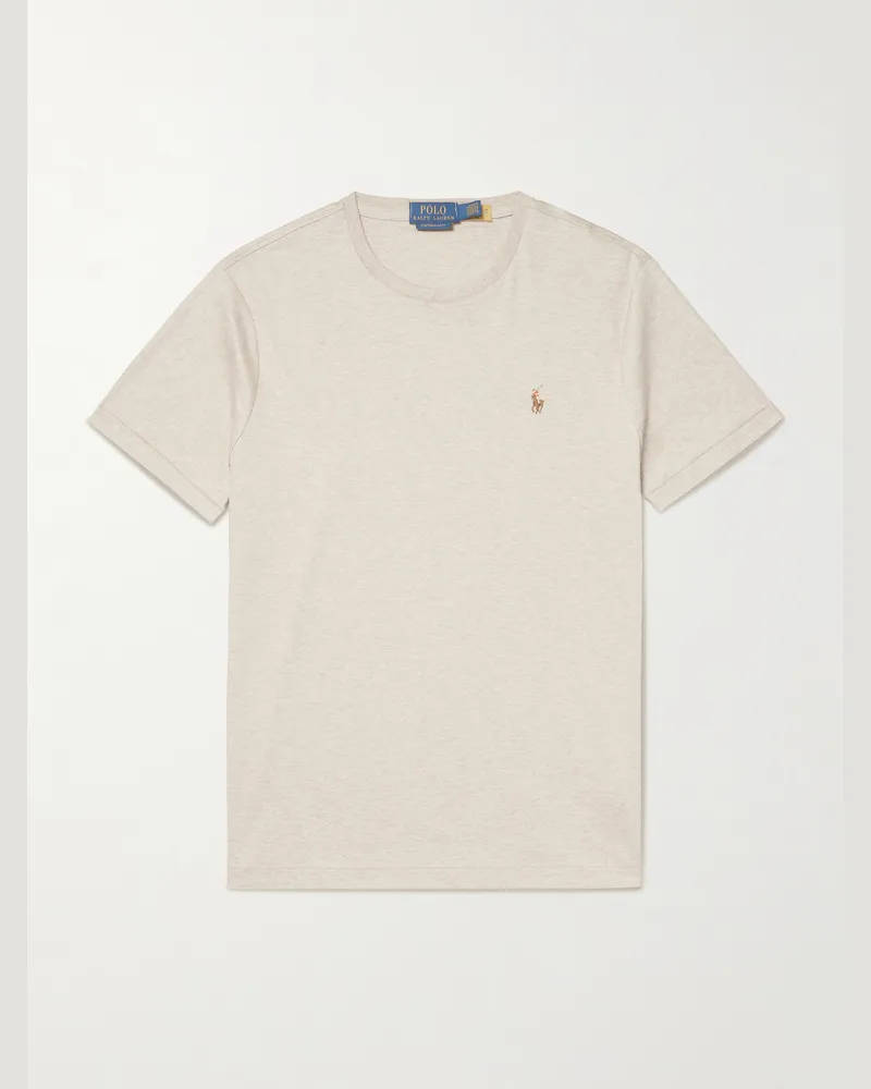 Ralph Lauren T-Shirt aus Baumwoll-Jersey mit Logostickerei Neutral