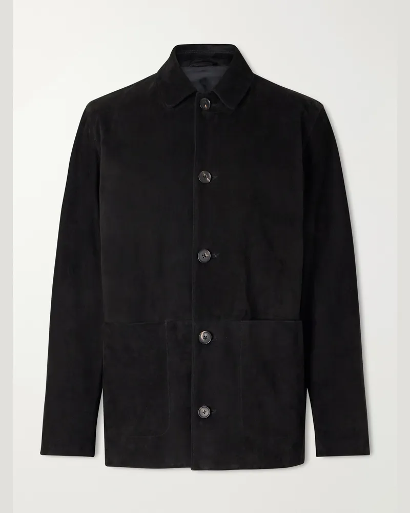 SAMAN AMEL Suede Jacket Black