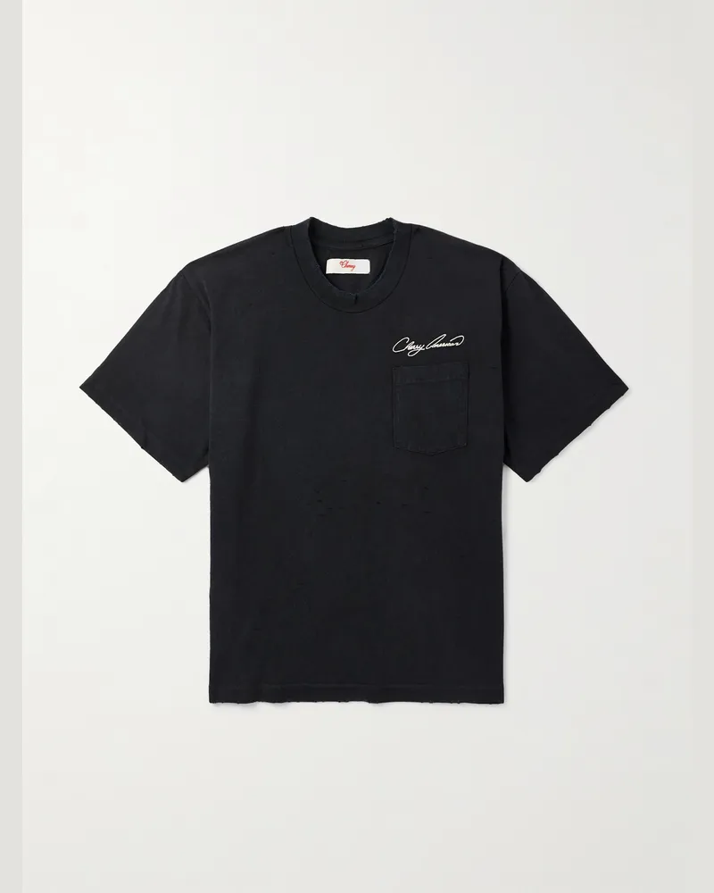 Cherry Los Angeles T-Shirt aus Baumwoll-Jersey mit Logostickerei Schwarz