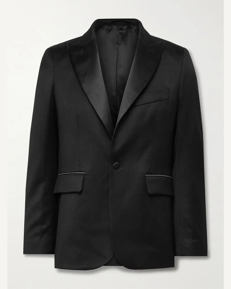 BODE Smokingjacke aus Woll-Barathea mit Seidensatinbesatz Schwarz