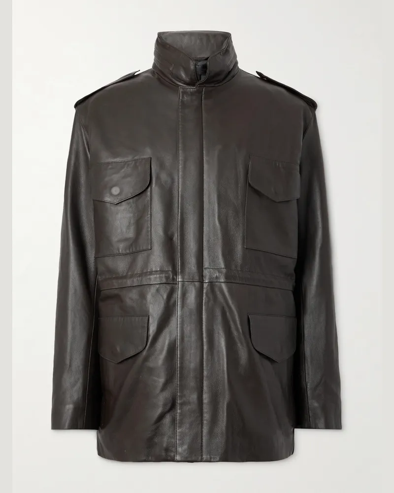 Nili Lotan Liri Leather Jacket Brown