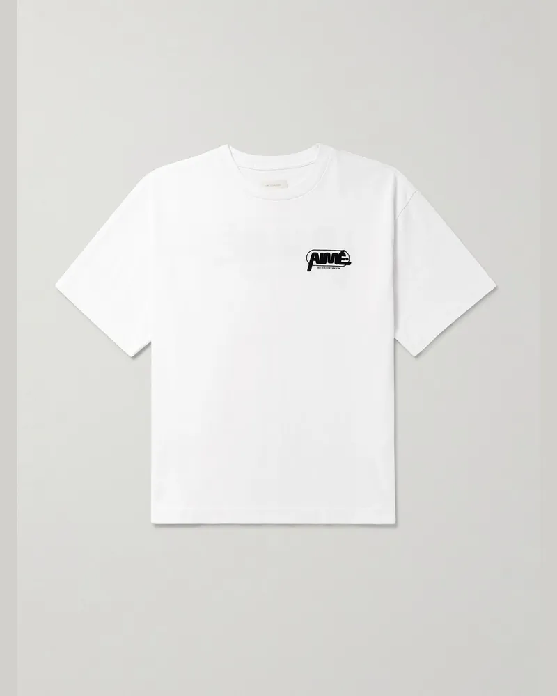 Aimé Leon Dore Gear T-Shirt aus Baumwoll-Jersey mit Logoprint Weiß