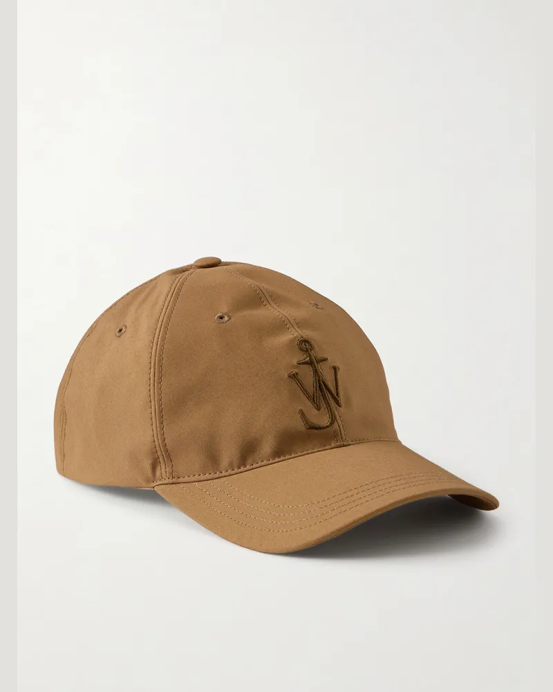 J.W.Anderson Logo-Embroidered Corduroy-Trimmed Waxed Cotton Baseball Cap Neutrals