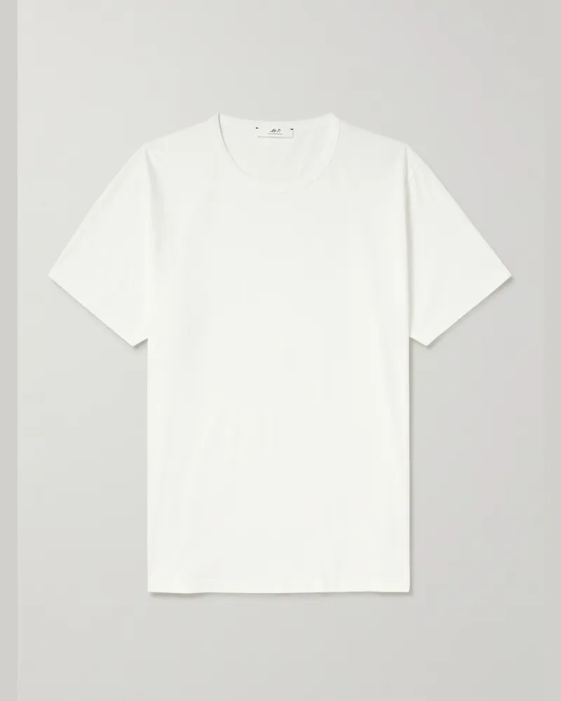 MR P. T-Shirt aus Baumwoll-Jersey Weiß