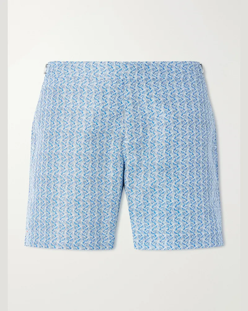 Orlebar Brown Bulldog Fate Straight-Leg Mid-Length Printed Swim Shorts Blue