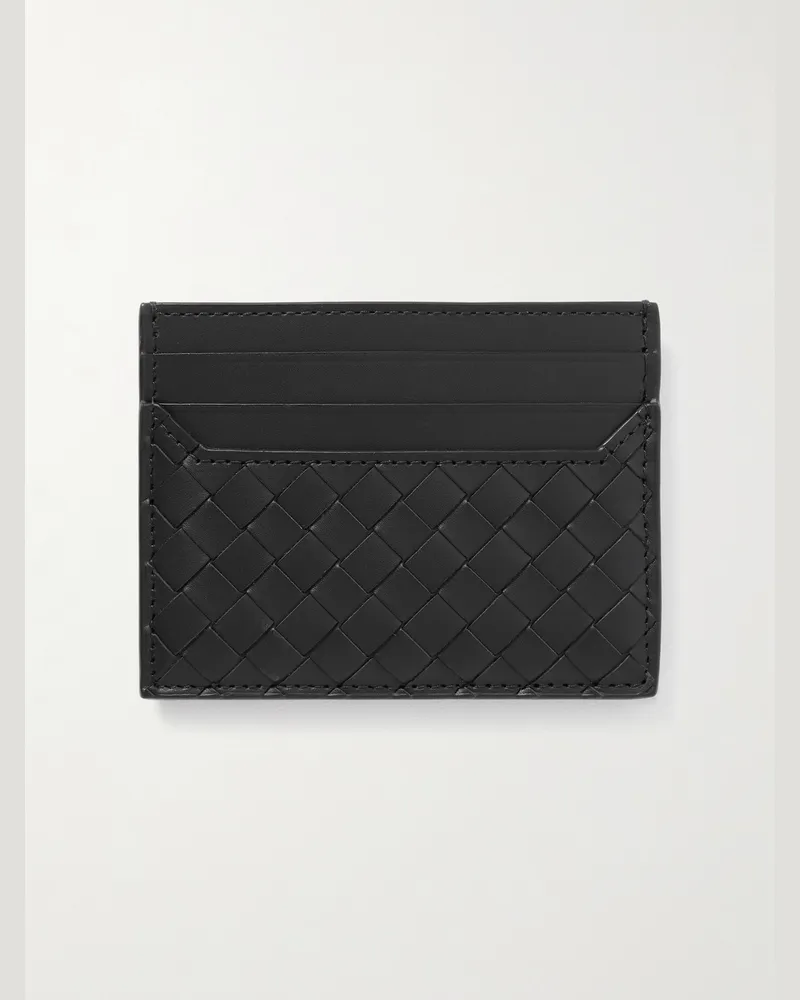 Bottega Veneta Intrecciato Leather Cardholder Black