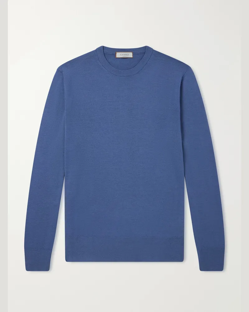 Canali Wool Sweater Blue