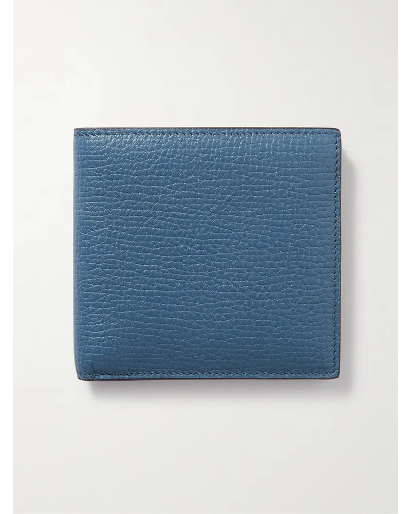 Smythson Ludlow Portemonnaie aus vollnarbigem Leder Blau