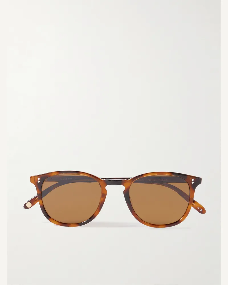 Garrett Leight Kinney Sonnenbrille mit rundem Rahmen aus Azetat in Schildpattoptik Horn
