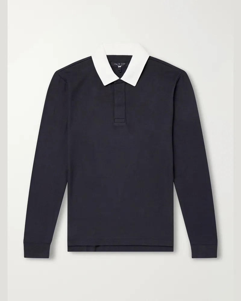 Rag & Bone Cotton-Piqué Polo Shirt Black