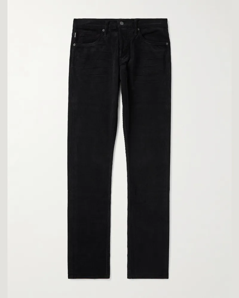Tom Ford Schmal geschnittene Cordhose aus einer Baumwollmischung Schwarz