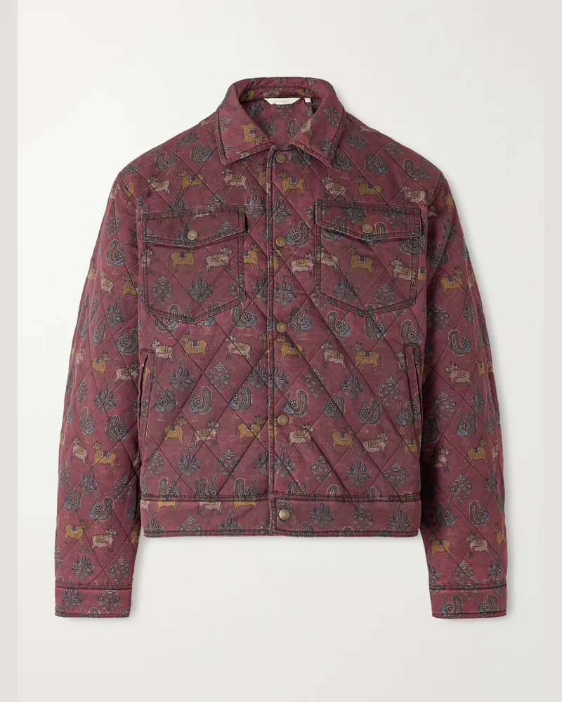 Aimé Leon Dore Printed Quilted Shell Jacket Red