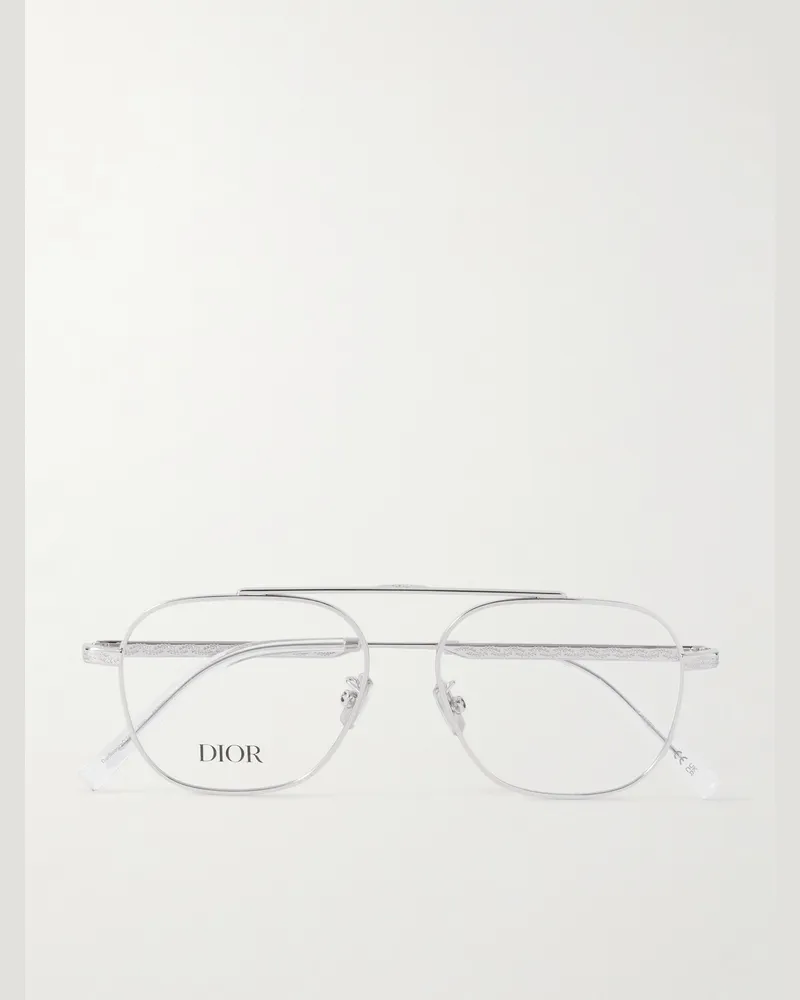 Dior DiorBotanicao S6U silberfarbene Pilotenbrille Silber