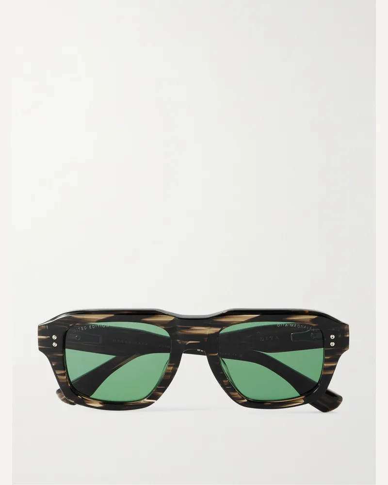 DITA Magnaleapr Sonnenbrille mit D-Rahmen aus Azetat in Schildpattoptik Horn
