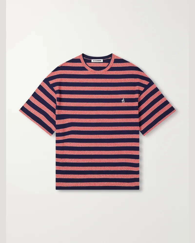 Jil Sander Striped Cotton-Jersey T-Shirt Red