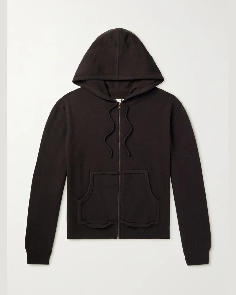 Maison Margiela Kapuzenjacke aus einer Woll-Kaschmirmischung mit Reißverschluss Braun