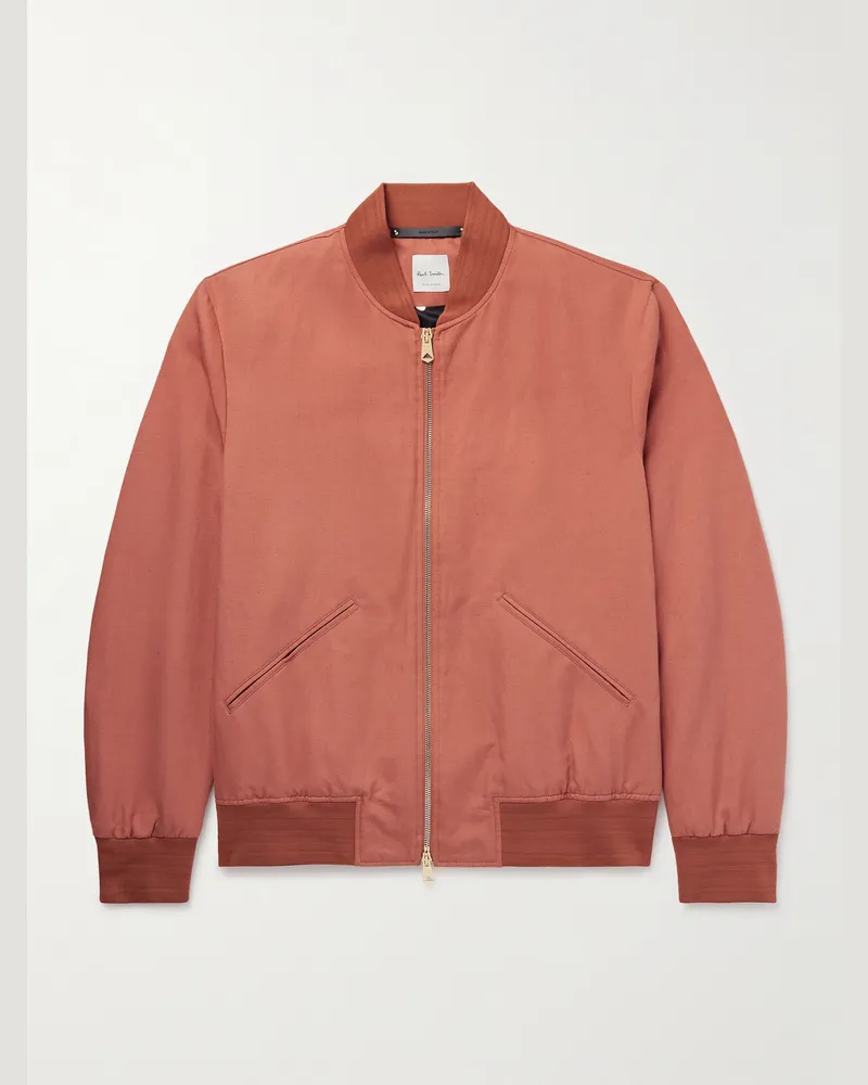 Paul Smith Bomberjacke aus einer Mischung aus Leinen, Baumwolle und Lyocell Rot