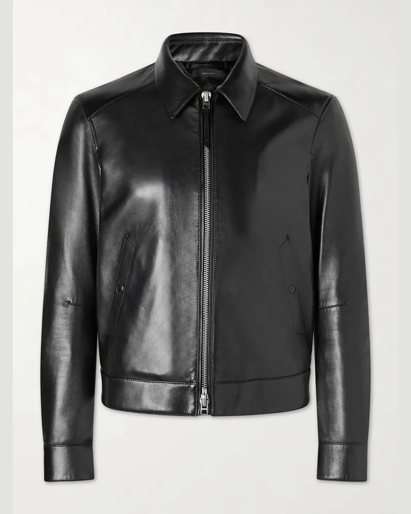 Tom Ford Slim-Fit Leather Jacket Black