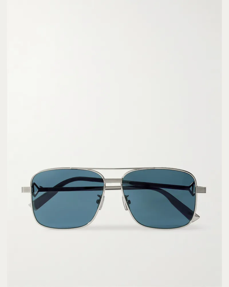 Dior CD Diamond S9U silberfarbene Sonnenbrille mit eckigem Rahmen Silber