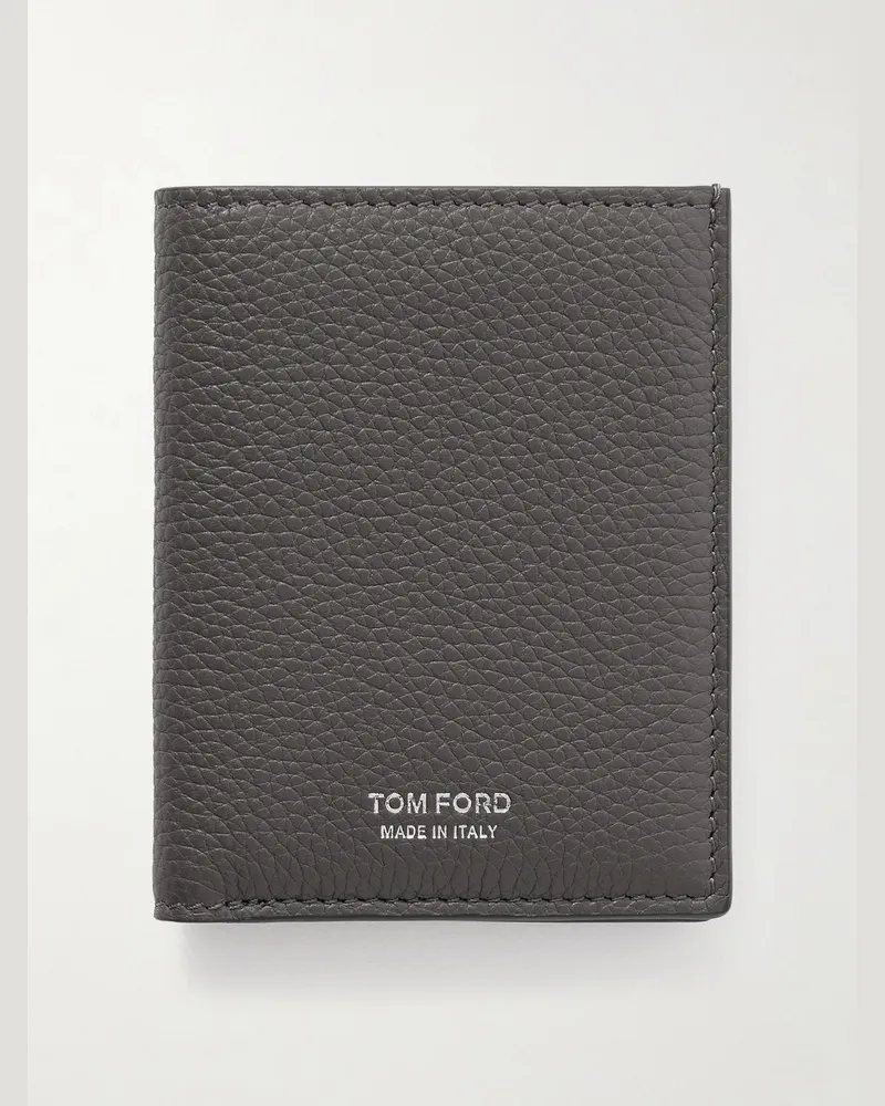 Tom Ford Full-Grain Leather Bifold Cardholder Gray