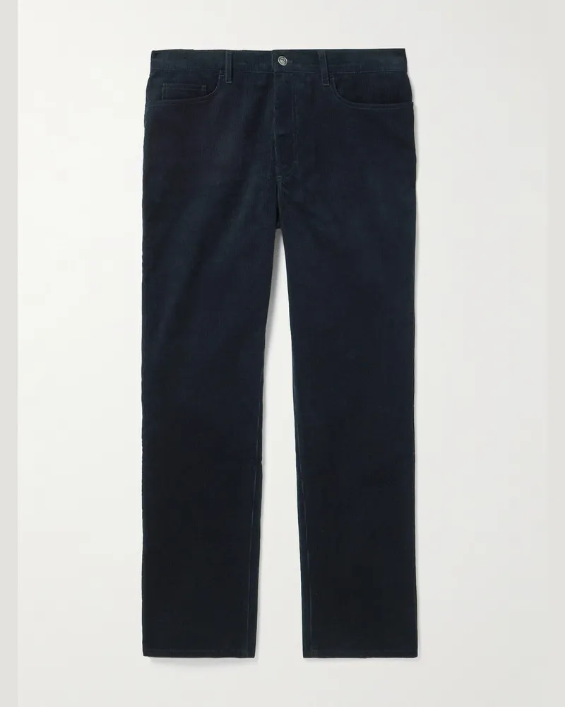 MR P. Samuel Straight-Leg Cotton-Corduroy Trousers Blue