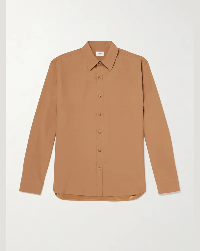 Saint Laurent Hemd aus Seide Braun